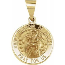 Load image into Gallery viewer, 15 mm Round Hollow St. Francis of Assisi Medal
