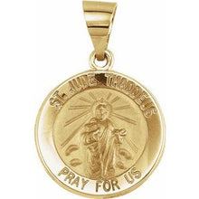 Load image into Gallery viewer, 15 mm Round Hollow St. Jude Medal
