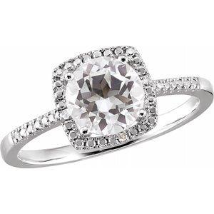 7 mm Round Forever One™ Moissanite & 1 1/4 CTW Diamond Engagement Ring