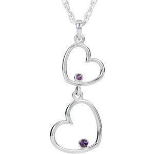 Amethyst Double Heart 18