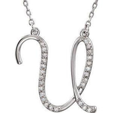 Load image into Gallery viewer, 1/8 CTW Diamond Initial A 16&quot; Necklace
