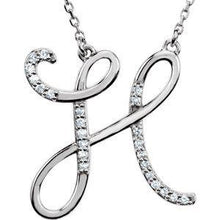 Load image into Gallery viewer, 1/8 CTW Diamond Initial A 16&quot; Necklace

