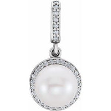 Load image into Gallery viewer, Freshwater Cultured Pearl &amp; .07 CTW Diamond Pendant
