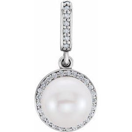Freshwater Cultured Pearl & .07 CTW Diamond Pendant