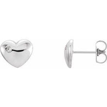 Load image into Gallery viewer, .02 CTW Diamond Heart Earrings
