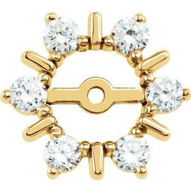 3/4 CTW Diamond Earring Jackets with 6 mm ID