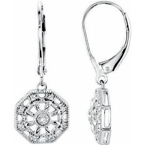 .07 CTW Diamond Lever Back Earrings