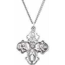 Load image into Gallery viewer, 31x26 mm Four-Way Cross 24&quot; Necklace
