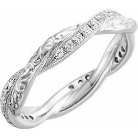 1/5 CTW Diamond Design-Engraved Eternity Band