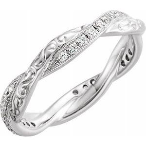 1/5 CTW Diamond Design-Engraved Eternity Band