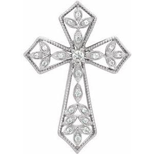 1/10 CTW Diamond Cross Pendant