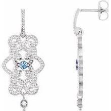 Load image into Gallery viewer, Citrine &amp; .03 CTW Diamond Granulated Design Dangle Earrings
