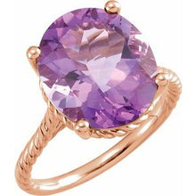 Load image into Gallery viewer, 14x12 mm Amethyst Rope Ring

