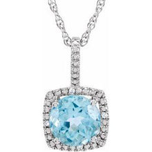 Load image into Gallery viewer, 7 mm Aquamarine &amp; .015 CTW Diamond 18&quot; Necklace
