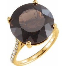 Load image into Gallery viewer, Smoky Quartz &amp; 1/4 CTW Accented Diamond Ring
