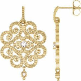 1/5 CTW Diamond Granulated Earrings