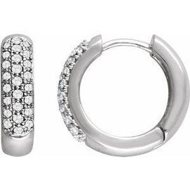 7/8 CTW Diamond Pavé Hoop Earrings