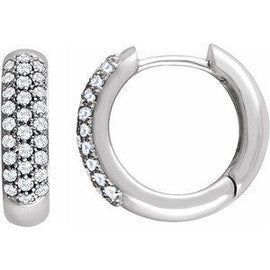 7/8 CTW Diamond Pavé Hoop Earrings
