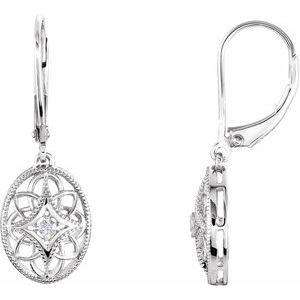 .06 CTW Diamond Lever Back Earrings