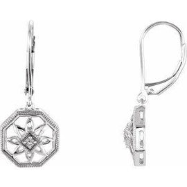 .04 CTW Diamond Lever Back Earrings