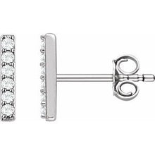 Load image into Gallery viewer, 14K Yellow 1/10 CTW Lab-Grown Diamond Bar Earrings
