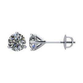 1 CTW Diamond Threaded Post Stud Earrings