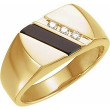 Load image into Gallery viewer, Onyx &amp; 1/10 CTW Diamond Ring
