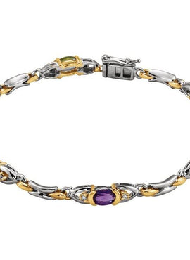 14t White Amethyst, Citrine, Mozambique Garnet, Rhodolite Garnet, Peridot, Swiss Blue Topaz & 1/10 CTW Diamond 7.5