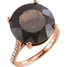 Load image into Gallery viewer, Smoky Quartz &amp; 1/4 CTW Accented Diamond Ring
