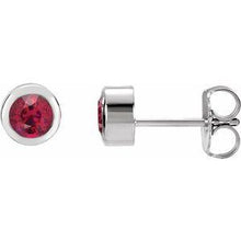 Load image into Gallery viewer, 4 mm Round Genuine Mozambique Garnet Birthstone Earrings
