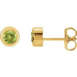 4 mm Round Genuine Mozambique Garnet Birthstone Earrings