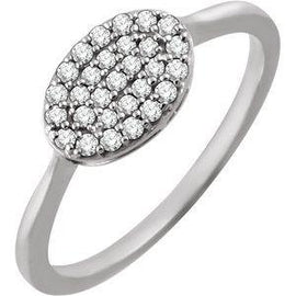 1/5 CTW Diamond Oval Cluster Ring