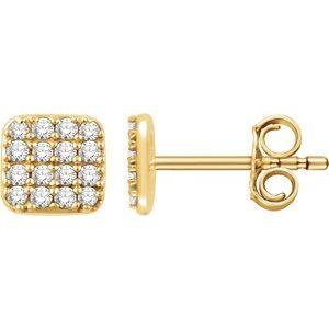 1/5 CTW Diamond Square Cluster Earrings