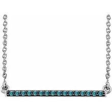 Load image into Gallery viewer, 14K White 1/6 CTW Natural Blue Diamond Bar 16-18&quot; Necklace
