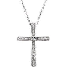 Load image into Gallery viewer, .05 CTW Diamond Cross 18&quot; Necklace
