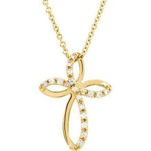 Load image into Gallery viewer, 1/10 CTW Diamond Cross 18&quot; Necklace
