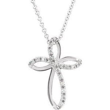 Load image into Gallery viewer, 1/10 CTW Diamond Cross 18&quot; Necklace
