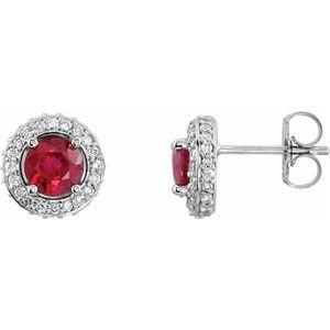 Ruby & 1/3 CTW Diamond Earrings