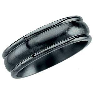 Black Titanium 7.5 mm Grooved Band