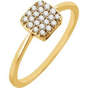 1/6 CTW Diamond Square Cluster Ring