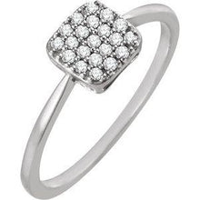 Load image into Gallery viewer, 1/6 CTW Diamond Square Cluster Ring
