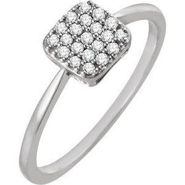1/6 CTW Diamond Square Cluster Ring