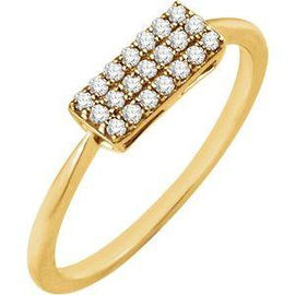 1/6 CTW Diamond Rectangle Cluster Ring