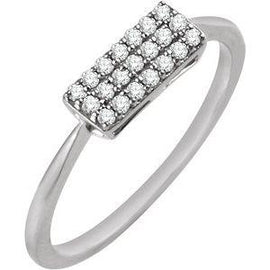 1/6 CTW Diamond Rectangle Cluster Ring