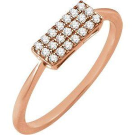 1/6 CTW Diamond Rectangle Cluster Ring