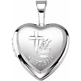 12.5x12 mm Baptism Heart Locket