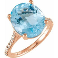 Load image into Gallery viewer, Sky Blue Topaz &amp; 1/4 CTW Diamond Ring
