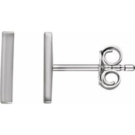 Platinum Vertical Bar Earrings