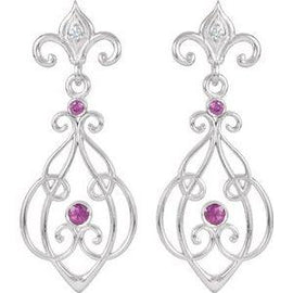 with Post Ruby & .025 CTW Diamond Earrings