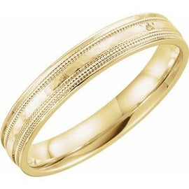 5 mm Flat Edge Band with Hammer Finish & Milgrain